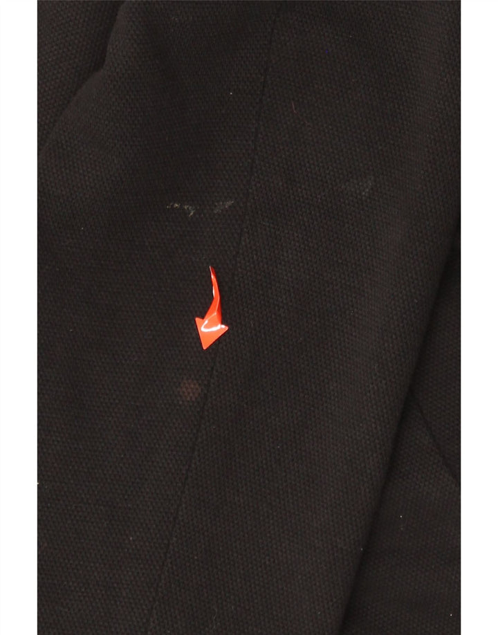 MARKS & SPENCER Damen 1-Knopf-Blazerjacke UK 16 Große schwarze Baumwolle