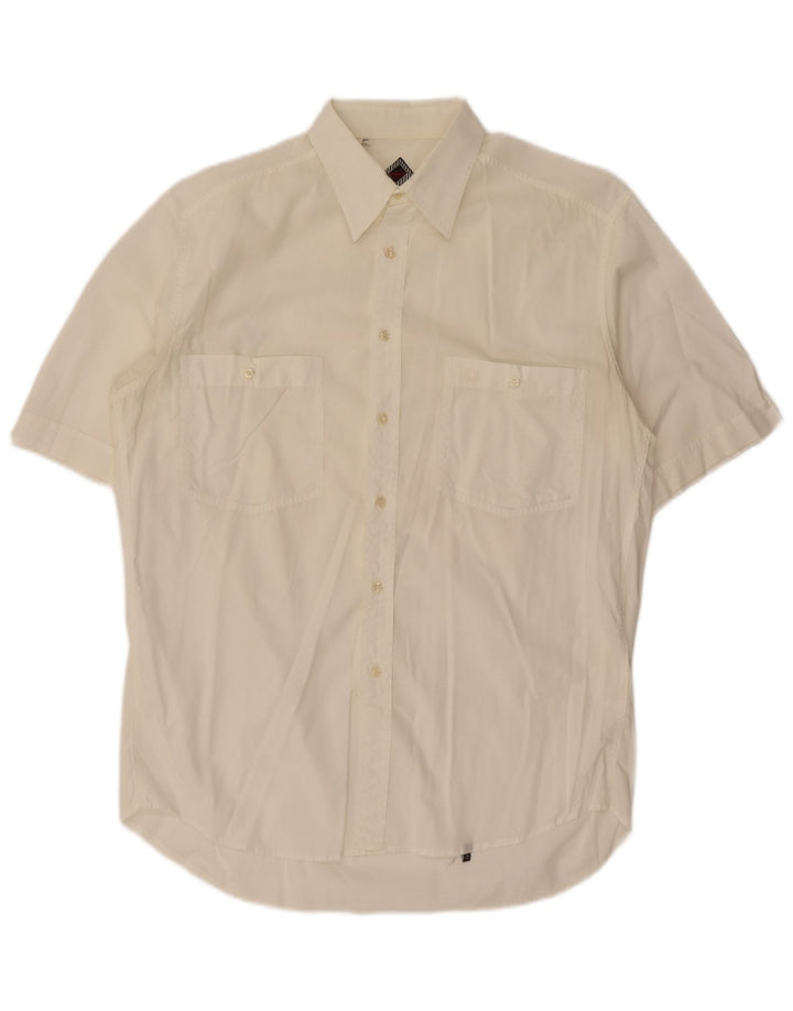 Ungaro Herren Kurzarmhemd Größe 40 15 3/4 Mittelweiß