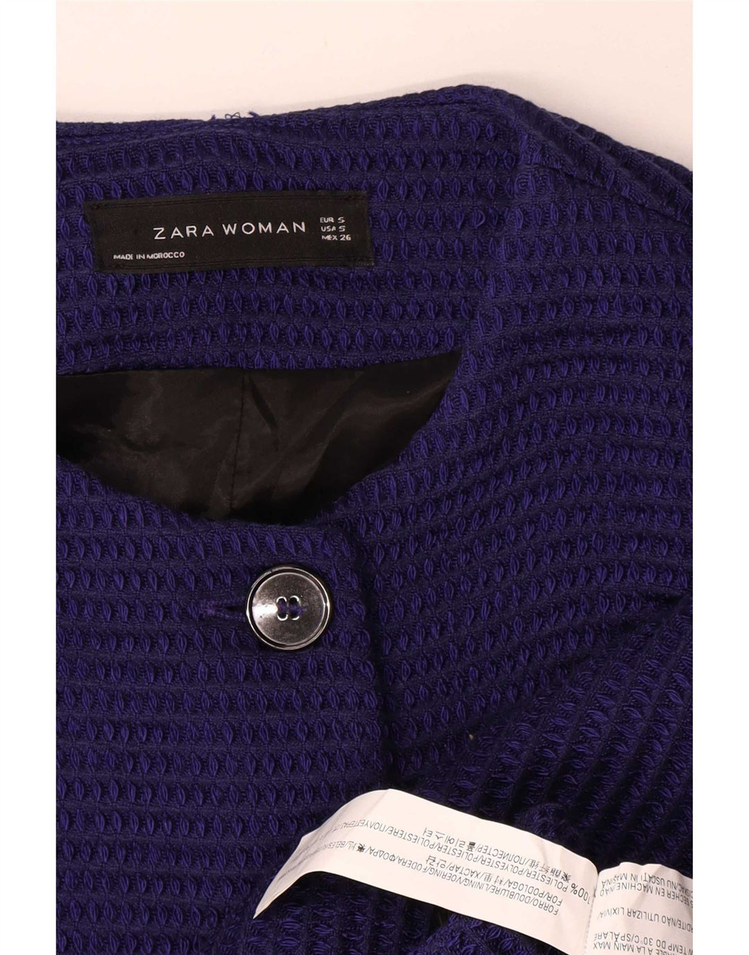 Zara Damen Mantel UK 10 Small Marineblau