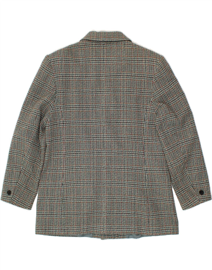 VINTAGE Womens Double Breasted Blazer Jacket UK 16 Large Grey Houndstooth Vintage Vintage and Second-Hand Vintage from Messina Hembry 