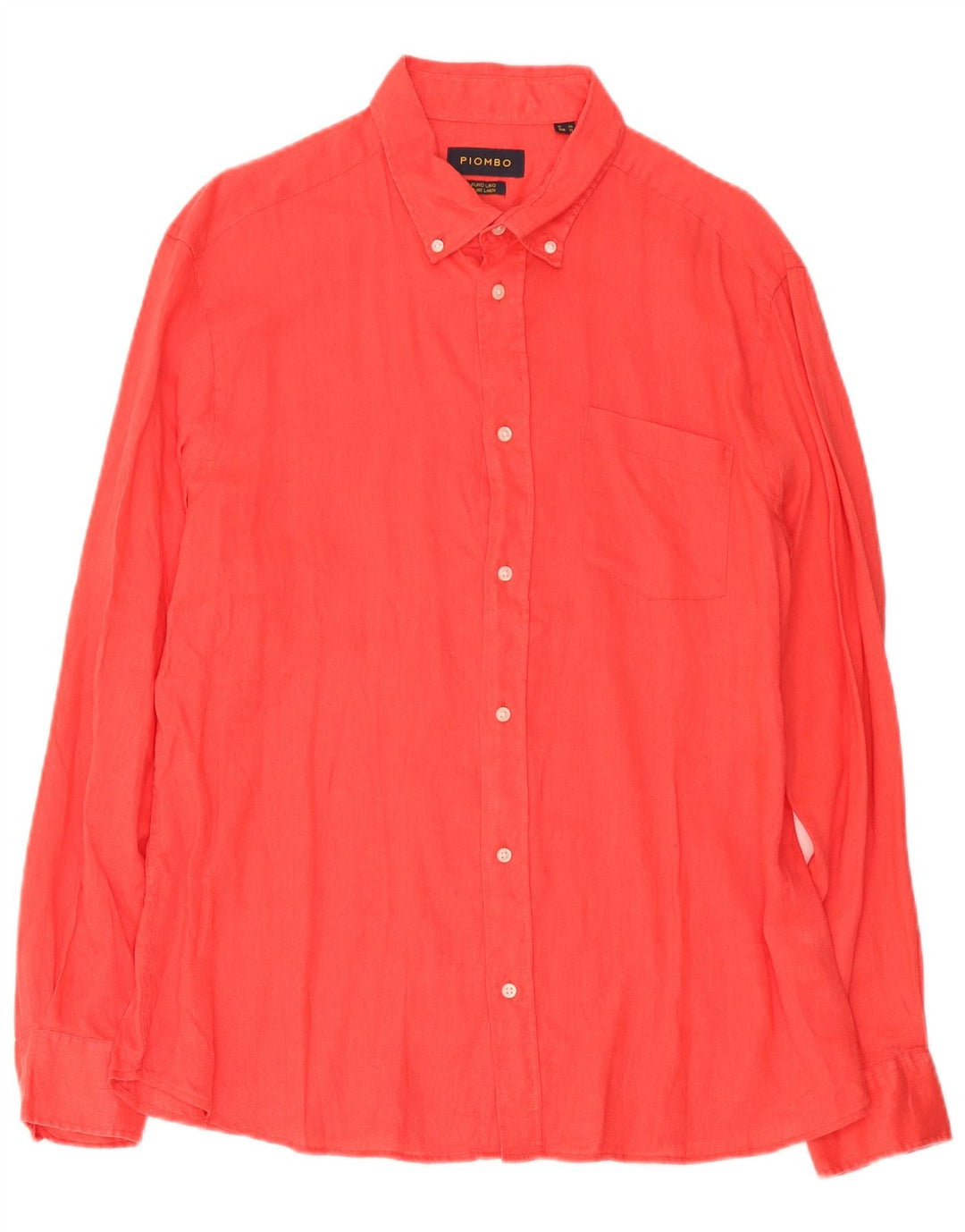 Piombo Herrenhemd XL, rotes Leinen