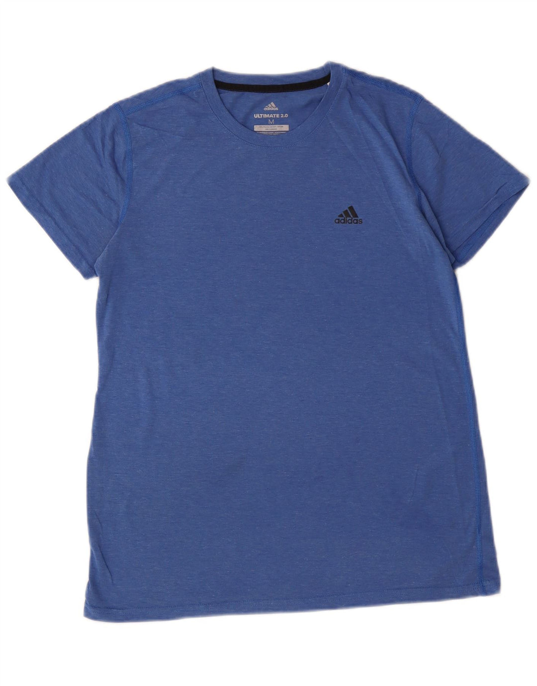 Adidas Damen T-Shirt Top UK 12 Mittelblau geflecktes Polyester