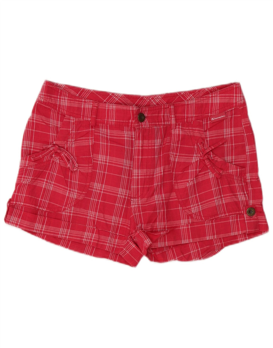 CHAMPION Damen Hotpants Small W32 Rot kariert