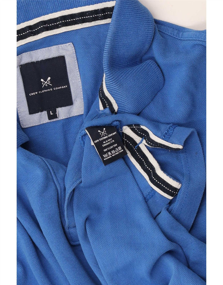 Crew Clothing Herren-Poloshirt, groß, blaue Baumwolle