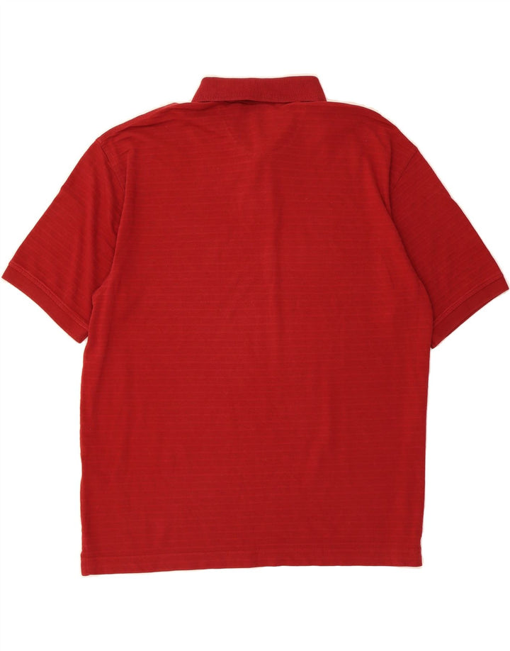 DOCKERS Mens Polo Shirt XL Red Pinstripe Cotton Vintage Dockers and Second-Hand Dockers from Messina Hembry 