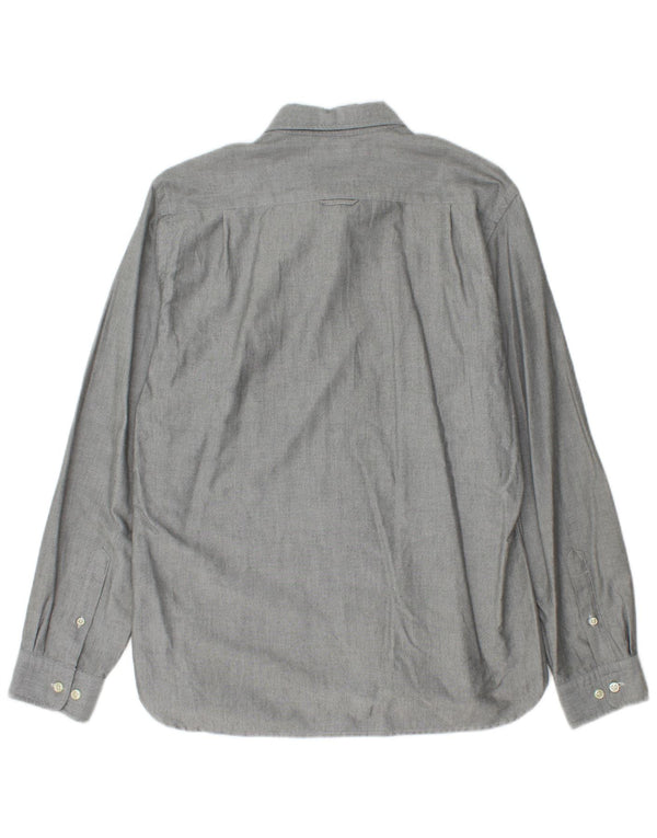 Gant Tailliertes Hemd für Jungen, 15–16 Jahre, groß, grau gesprenkelte Baumwolle