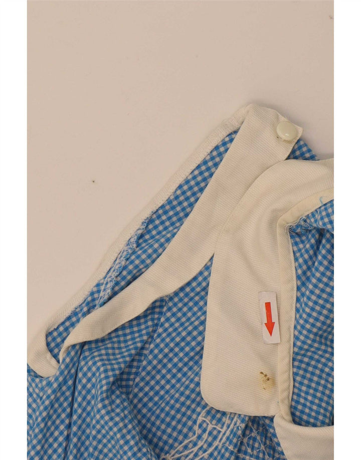 Vintage Damen Ärmelloses Maxikleid UK 10 Small Blue Gingham