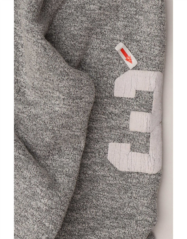 Diesel Mens Graphic Zip Hoodie Sweater Small Grey Polyester