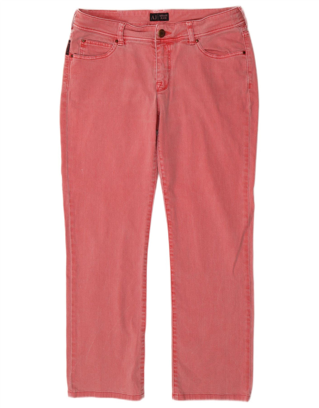 Armani Damen Straight Jeans W31 L28 Rosa Baumwolle
