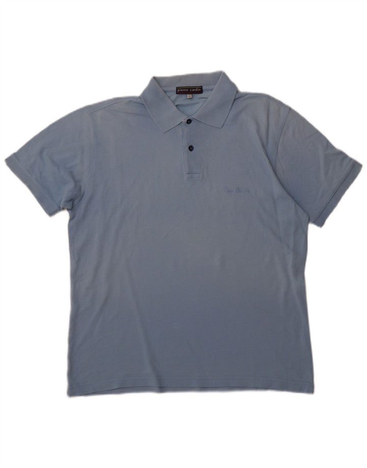 PIERRE CARDIN Herren-Poloshirt aus mittelblauer Baumwolle