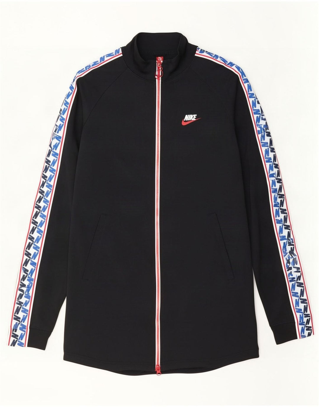 Nike Herren-Trainingsanzugoberteil mit Grafik, Größe S, Schwarz, Farbblock-Polyester