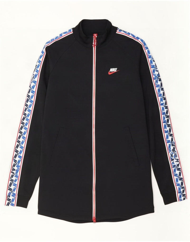 Nike Herren-Trainingsanzugoberteil mit Grafik, Größe S, Schwarz, Farbblock-Polyester