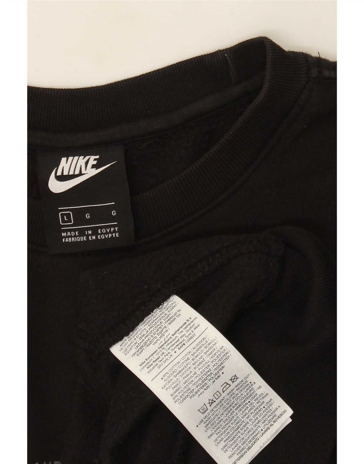 Nike Herren-Sweatshirt mit Grafik, reguläre Passform, groß, aus schwarzer Baumwolle