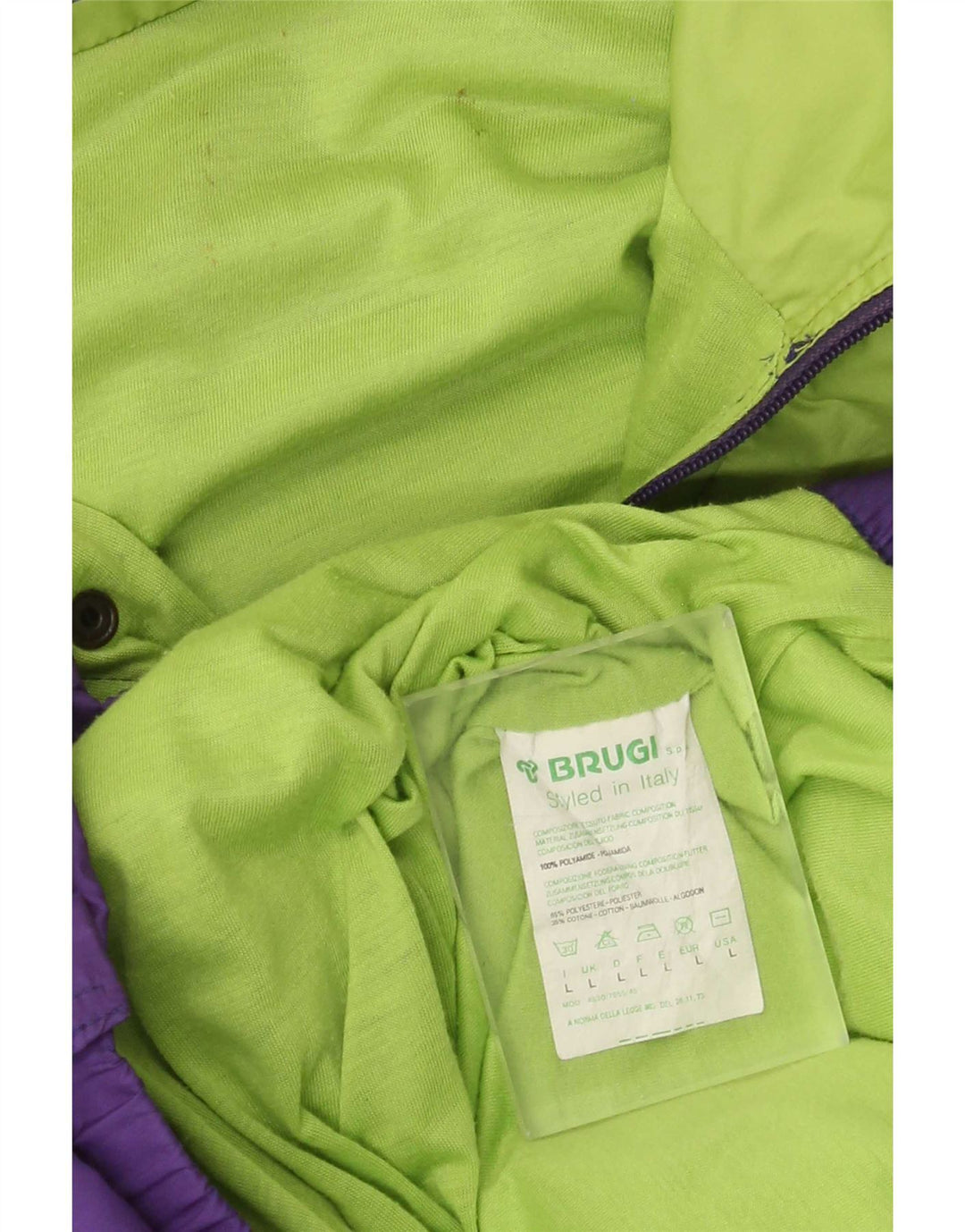 Brugi Herren Pullover Regenjacke UK 40 Large Lila Colourblock Polyamid