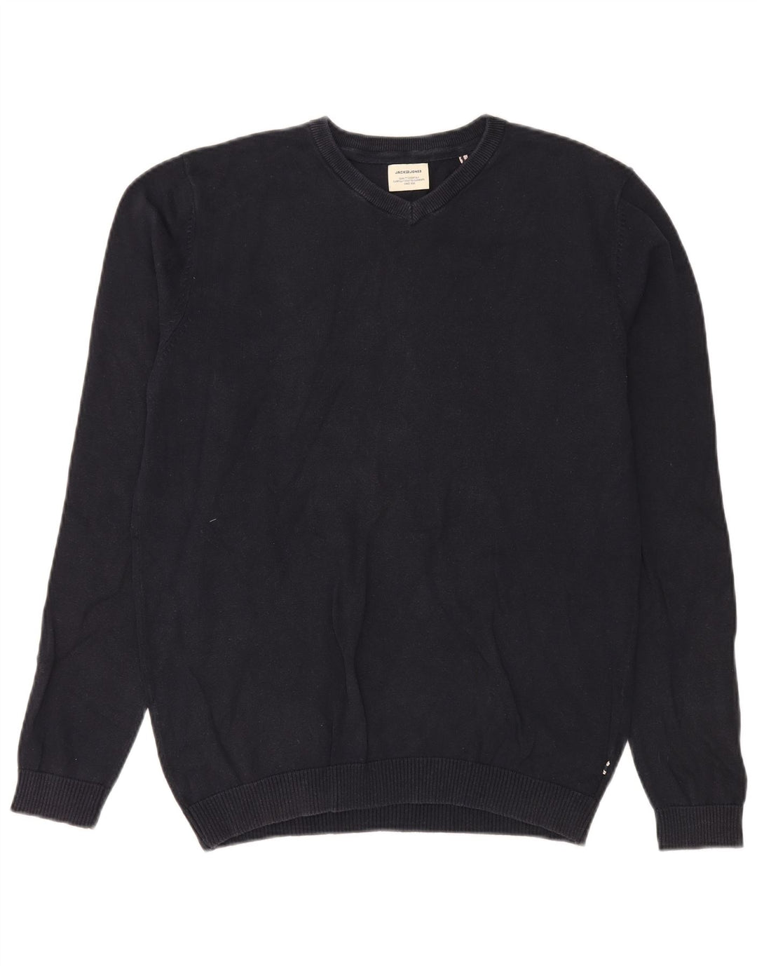 JACK & JONES Herren-Pullover mit V-Ausschnitt in mittlerem Marineblau