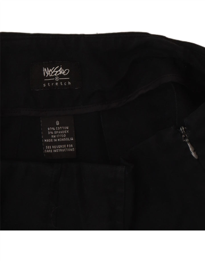 Mossimo Damen-Minirock mit niedriger Taille, US 8, Mittel, W32, schwarze Baumwolle