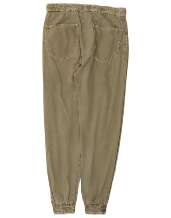 Zara Damen Joggers Freizeithose XS W24 L26 Khaki Baumwolle
