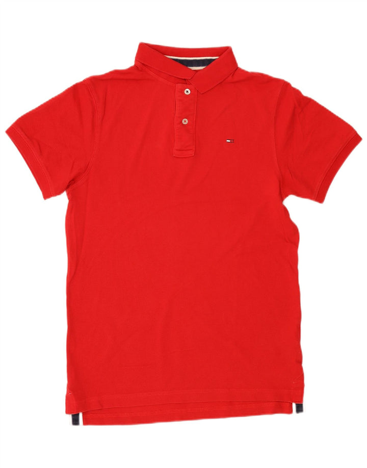 Tommy Hilfiger Herren-Poloshirt aus mittelroter Baumwolle