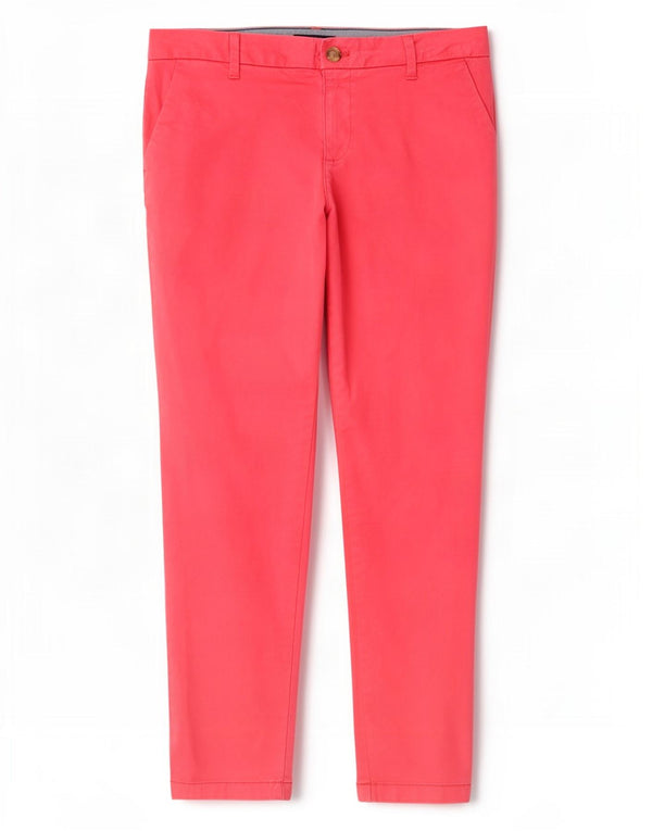 Tommy Hilfiger Damen Slim Chino-Hose US 8 Medium W30 L28 Rosa Baumwolle