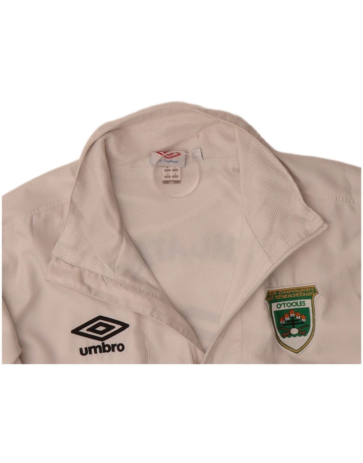 UMBRO Mens Graphic Tracksuit Top Jacket Medium White Polyester