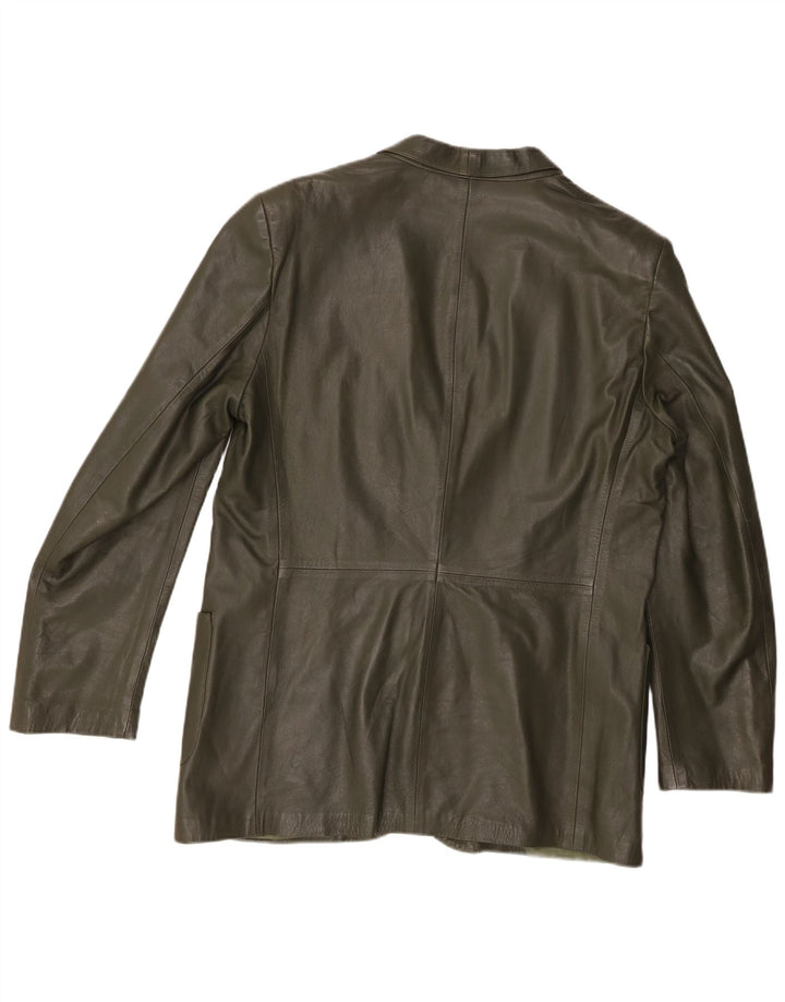 Vintage Herren 2 Knopf Leder Blazer Jacke IT 52 XL Grünes Leder