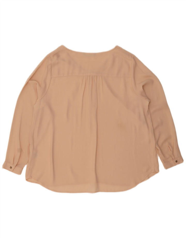Marks & Spencer Damen Langarm-Blusenoberteil UK 20 2XL Beige Polyester