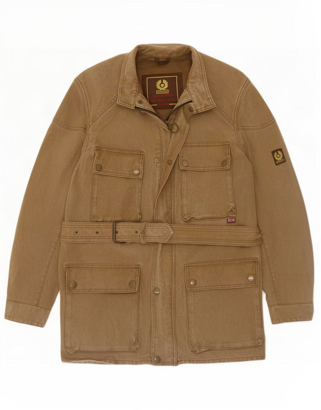 Belstaff Herren Utility Jacke UK 38 Mittelbraune Baumwolle
