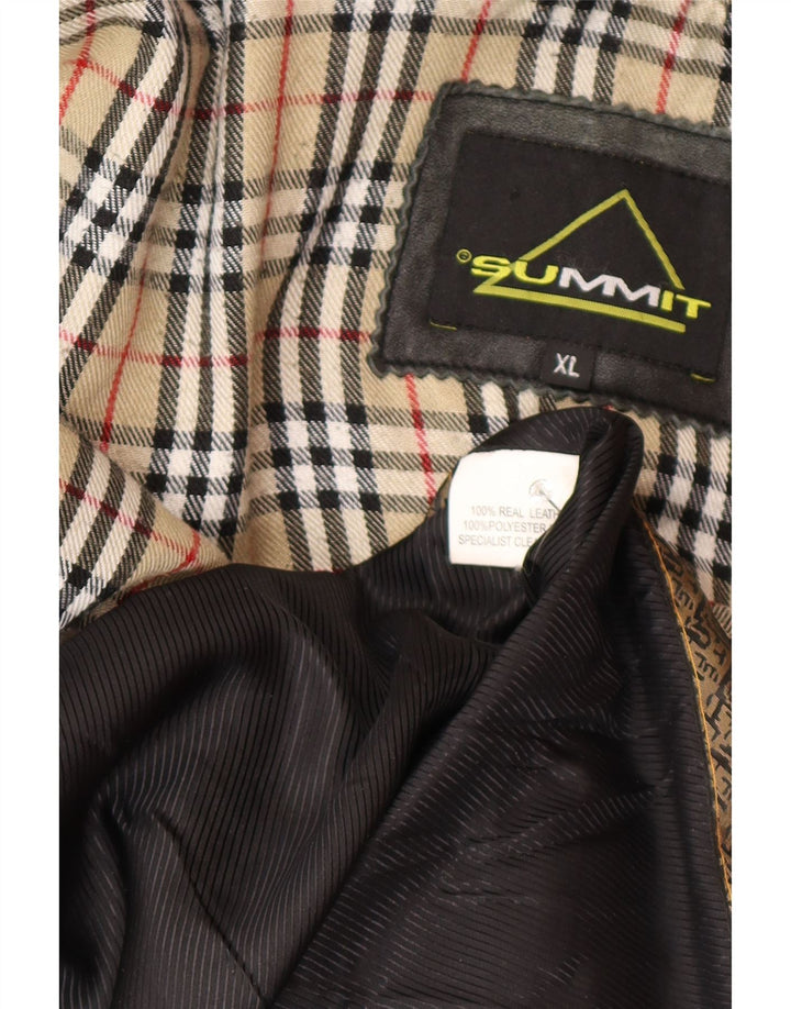 SUMMIT Herren Ledermantel UK 42 XL Schwarzes Leder