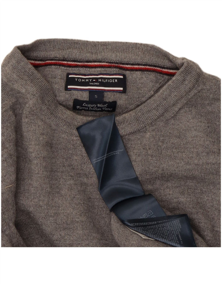 TOMMY HILFIGER Maßgeschneiderter Damen-Pullover mit Rundhalsausschnitt, Gr. 10, klein, Grau