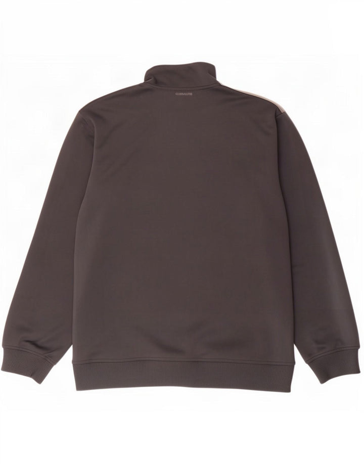 Adidas Herren Climalite-Trainingsanzug-Top-Jacke, großes graues Farbblock-Polyester