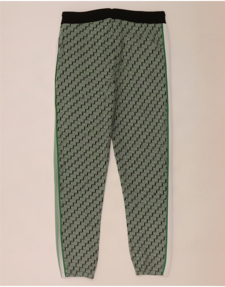 Zara Herren-Trainingshose, Jogginghose, mittelgrün, geometrisch, Polyester