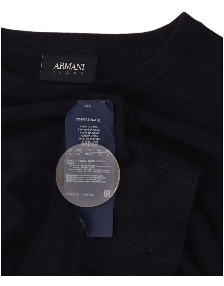 Armani Damen-Pullover mit U-Boot-Ausschnitt, UK 10, Größe S, Marineblau gestreift