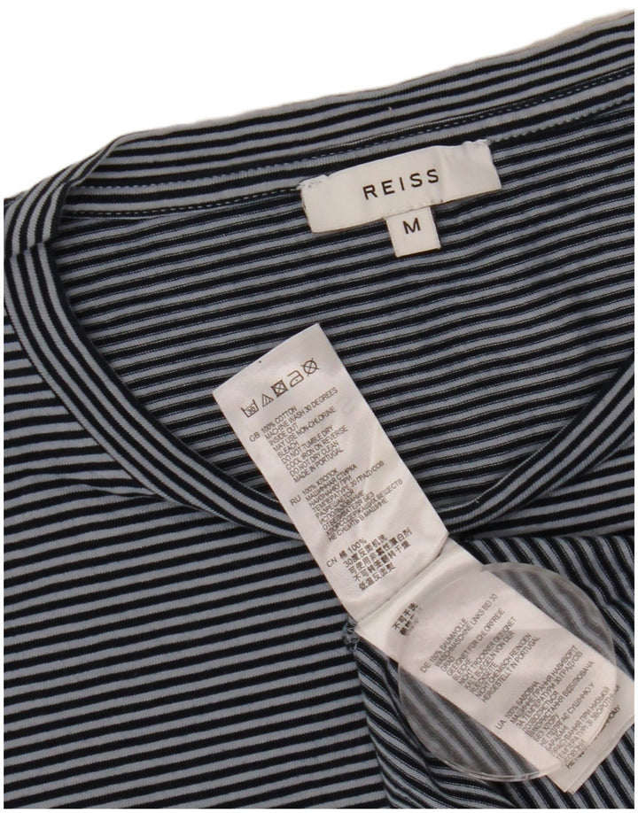 Reiss Herren-Oberteil, langärmelig, mittelmarineblau, gestreift, Baumwolle