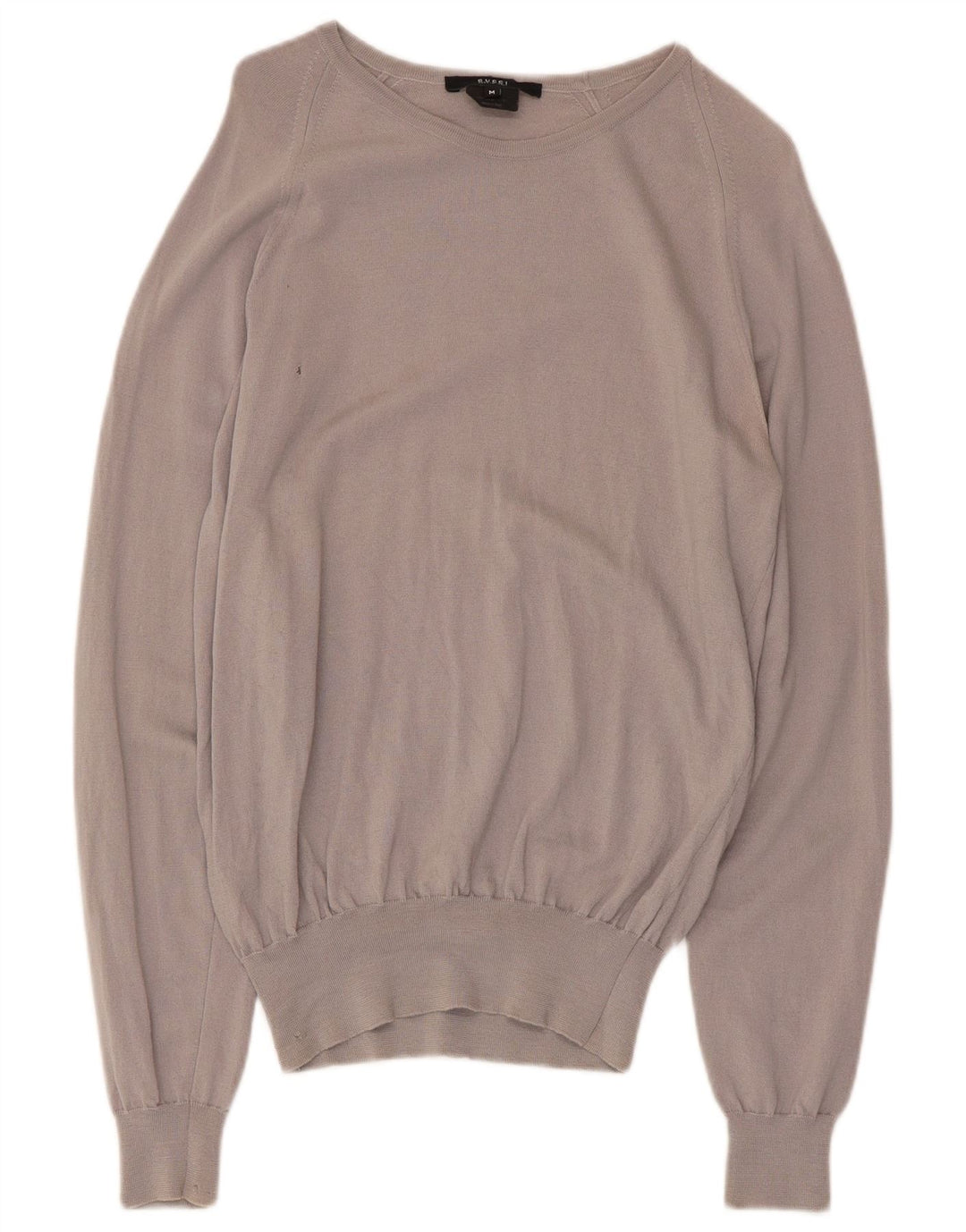 Gucci Damen-Pullover mit U-Boot-Ausschnitt, UK 12, mittelgraue Wolle