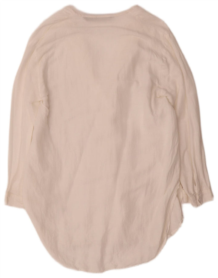 Zara Damen Tunika-Oberteil mit 3/4-Ärmeln, Gr. 10, Größe S, Weiß