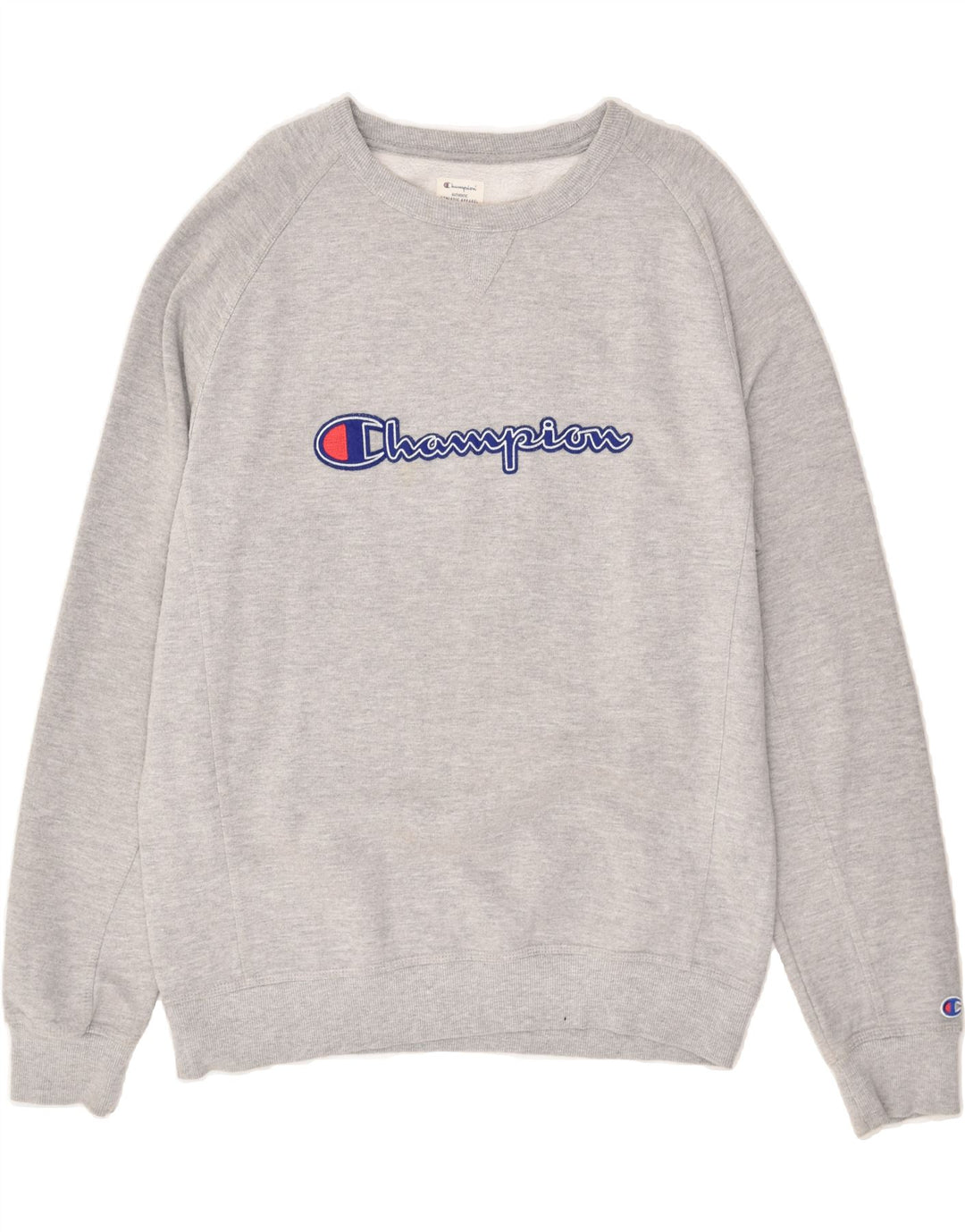 CHAMPION Mens Graphic Sweatshirt Jumper XL Grey Cotton Vintage Champion and Second-Hand Champion from Messina Hembry 