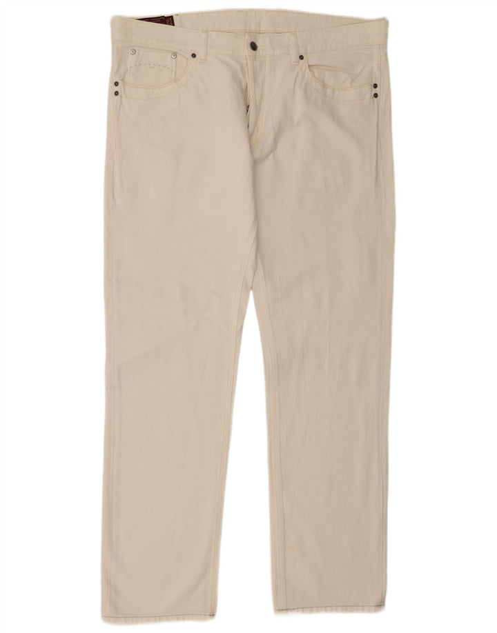 Marlboro Classics Herren Straight Jeans W38 L34 Beige Baumwolle
