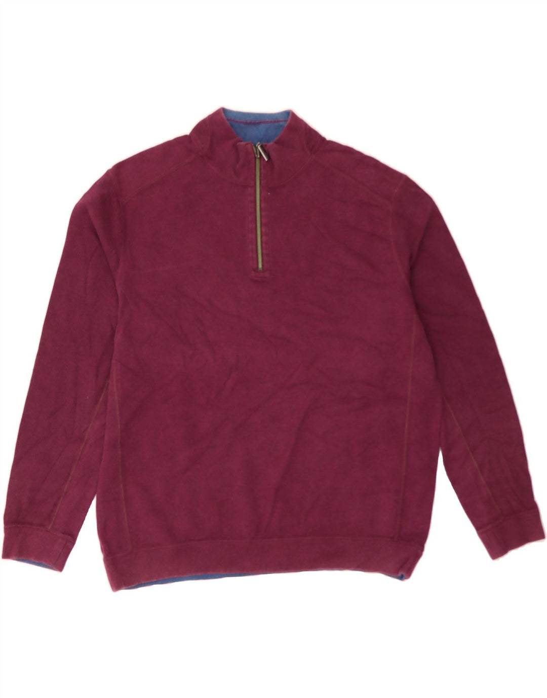 TOMMY BAHAMA Mens Zip Neck Sweatshirt Jumper Large Purple Vintage Tommy Bahama and Second-Hand Tommy Bahama from Messina Hembry 