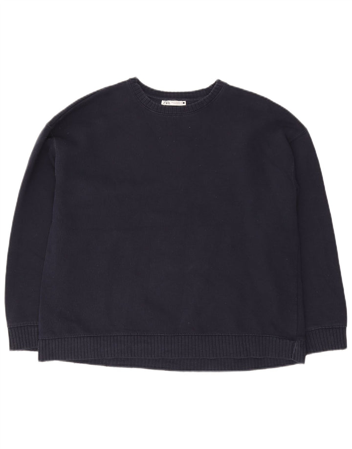 Übergroßer Sweatshirt-Pullover für Damen von ZARA, Gr. 14, mittleres Marineblau