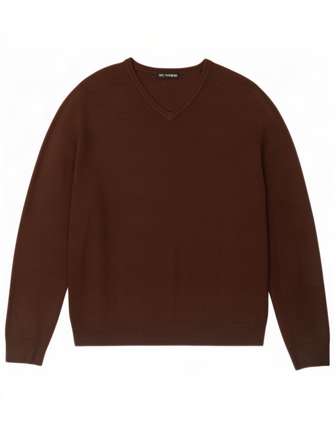 Marks & Spencer Herren-Pullover mit V-Ausschnitt, großes braunes Acryl