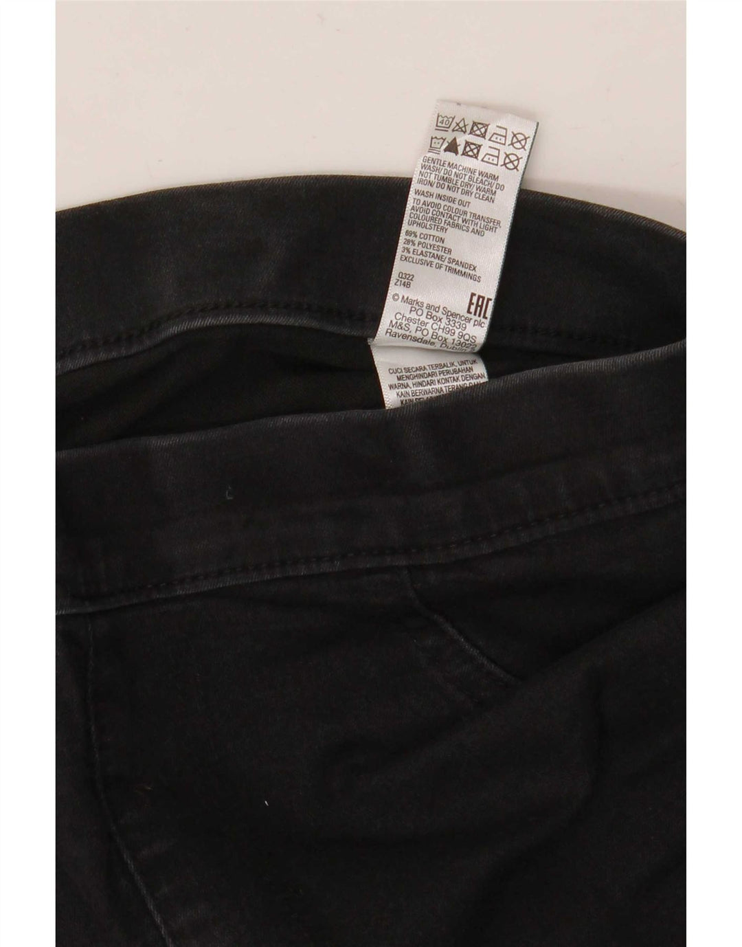 Marks & Spencer Damen Jegging-Jeans UK 12 Medium W30 L30 Schwarze Baumwolle