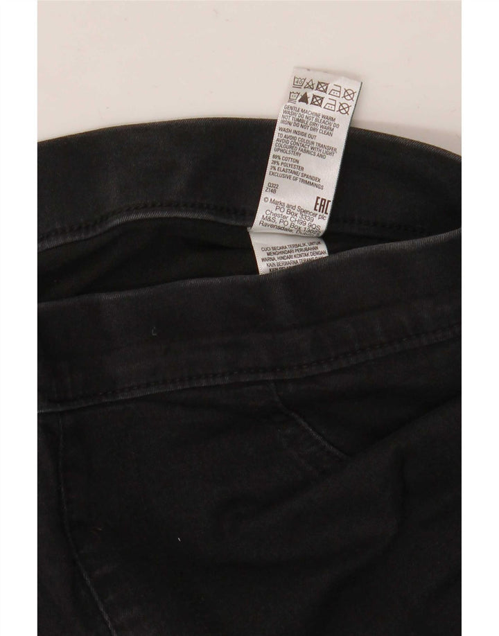 Marks & Spencer Damen Jegging-Jeans UK 12 Medium W30 L30 Schwarze Baumwolle
