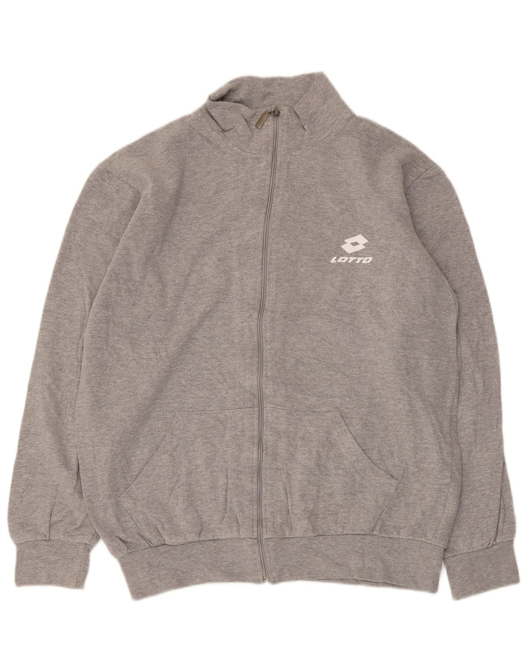Lotto Damen-Trainingsanzug, Top-Jacke, UK 18, XL, graue Baumwolle
