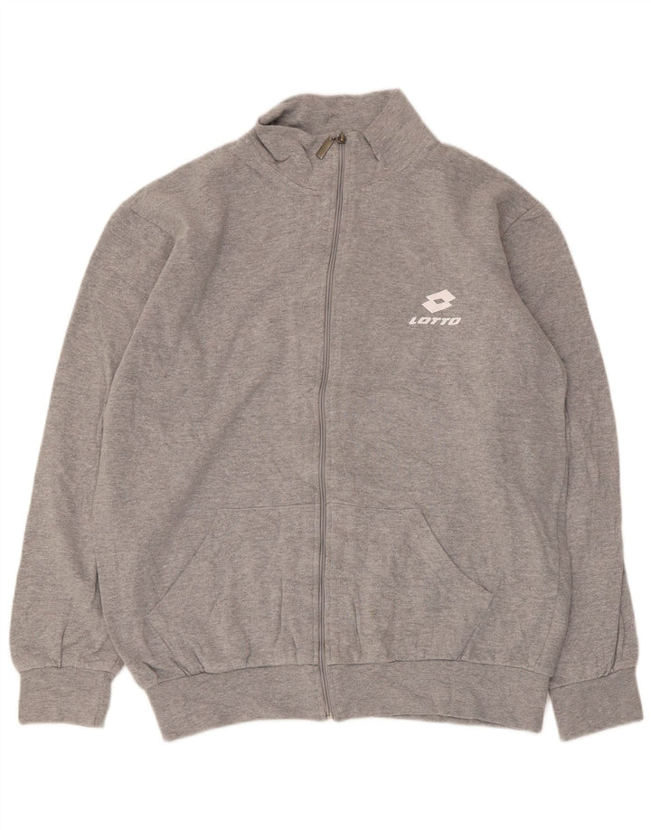Lotto Damen-Trainingsanzug, Top-Jacke, UK 18, XL, graue Baumwolle