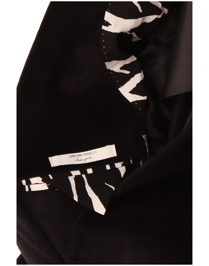 VINTAGE Herren 2-Knopf-Blazerjacke IT 50 Große schwarze Baumwolle