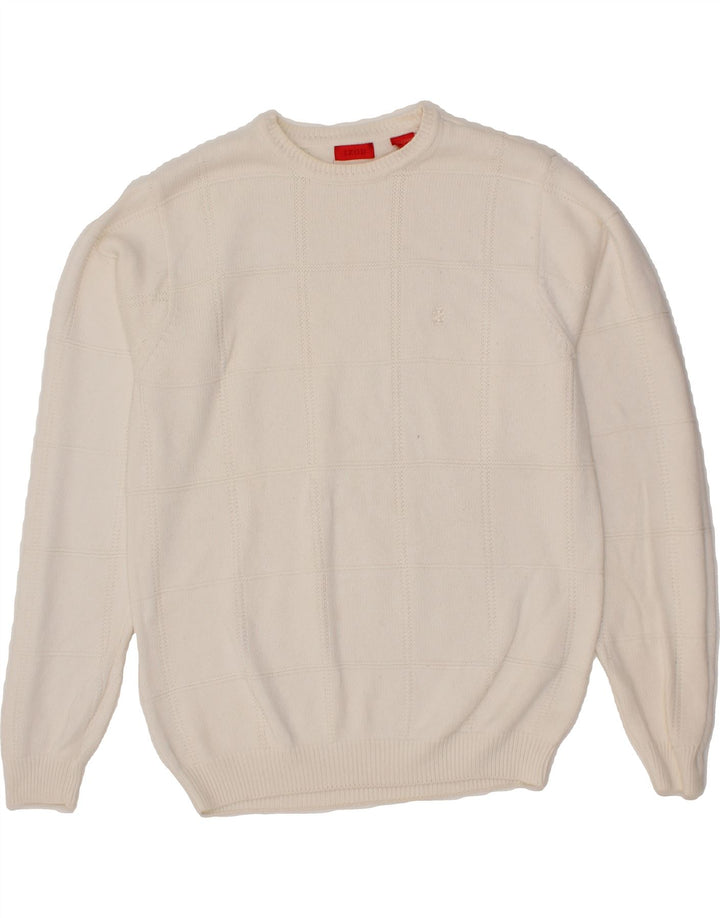 IZOD Mens Crew Neck Jumper Sweater Small White Cotton Vintage Izod and Second-Hand Izod from Messina Hembry 