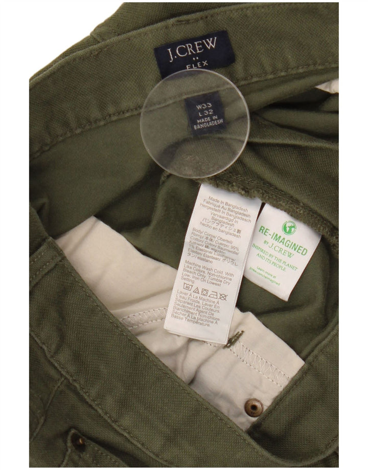 J. Crew Herren Flex Slim Fit Freizeithose W33 L32 Khaki Baumwolle