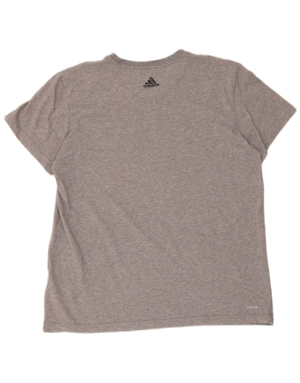 Adidas Herren Climalite Graphic T-Shirt Top XL Grau gefleckte Baumwolle