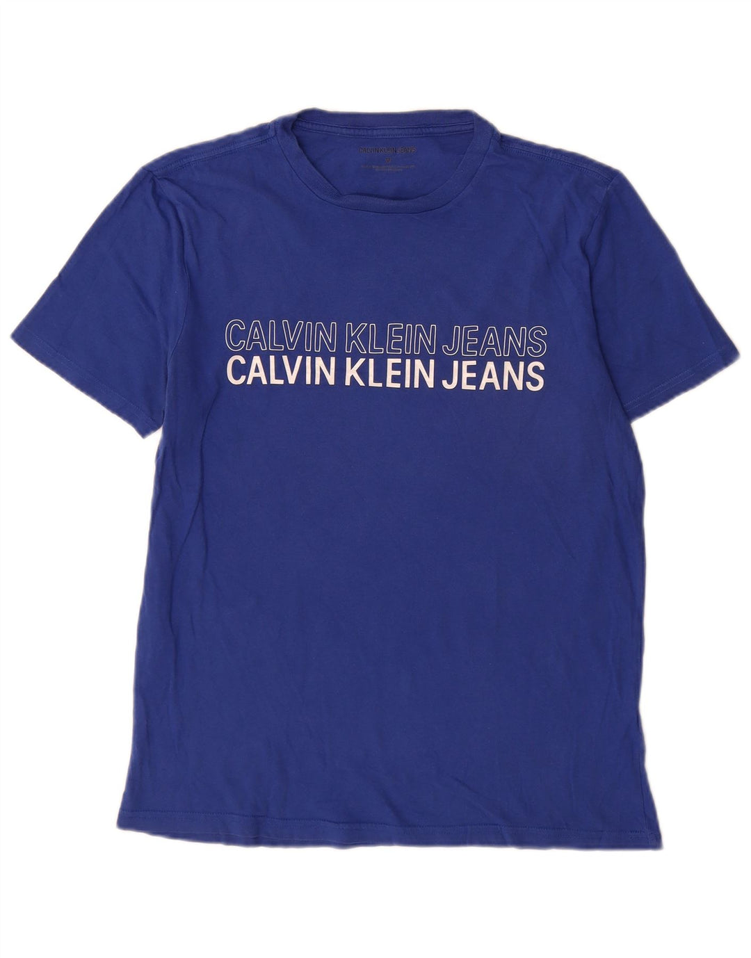 Calvin Klein Jeans Herren-T-Shirt mit Grafik, mittelblaue Baumwolle