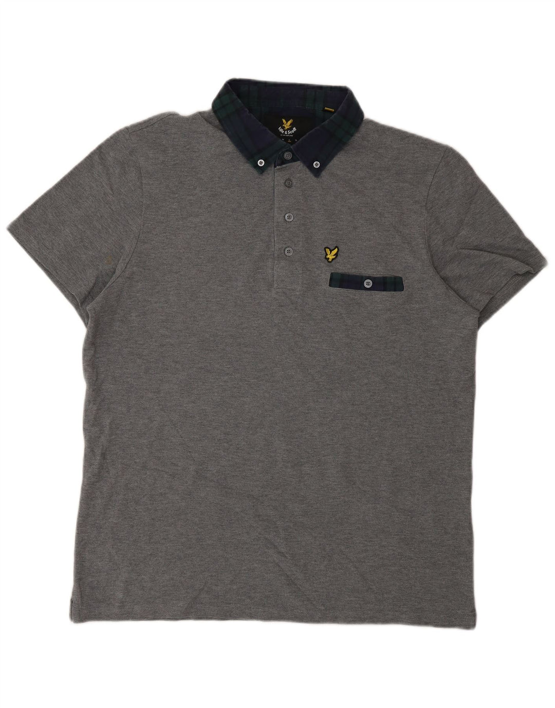 Lyle & Scott Herren Rugby-Poloshirt, große graue Baumwolle